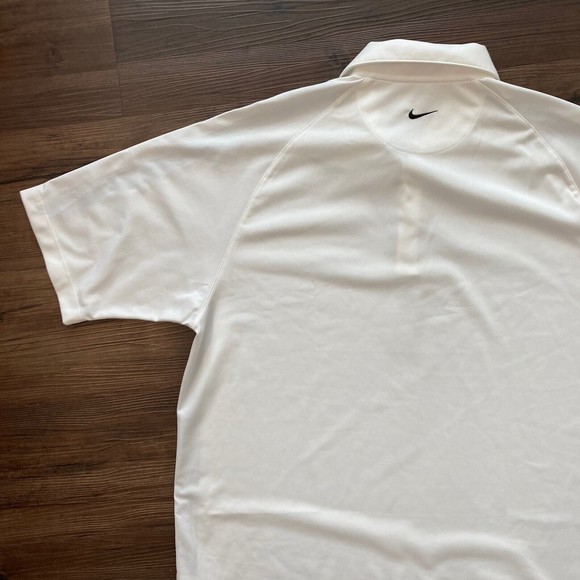 Nike Golf Dri Fit Men’s Polo Shirt Standard Fit White Black Stripe Size XL - Picture 9 of 10